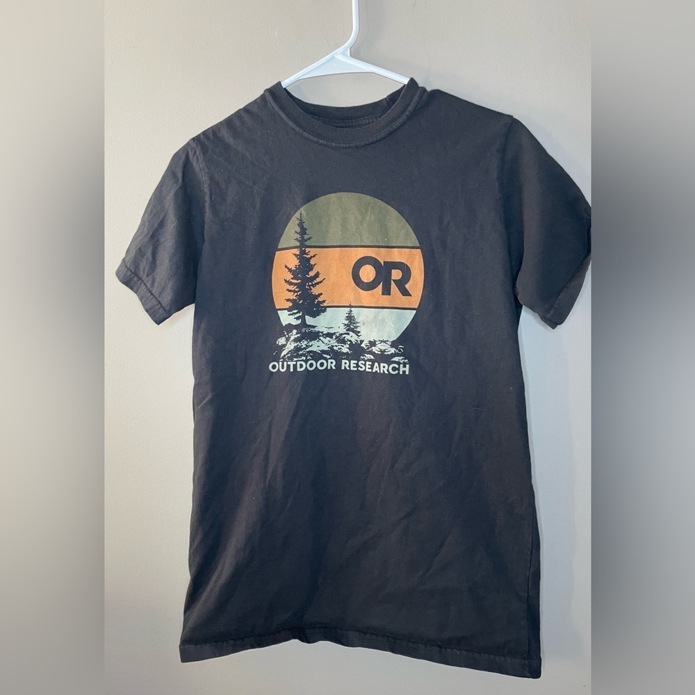 Outdoor Research Sunset Logo Men's Black Graphic T-Shirt Size S - Picture 2 of 5